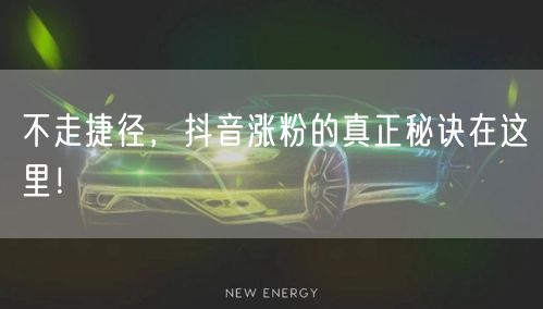 不走捷径，抖音涨粉的真正秘诀在这里！