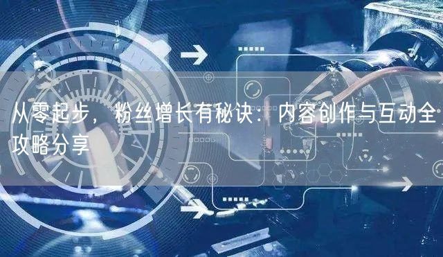 从零起步，粉丝增长有秘诀：内容创作与互动全攻略分享