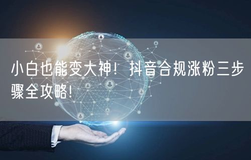 小白也能变大神！抖音合规涨粉三步骤全攻略!