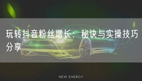 玩转抖音粉丝增长:秘诀与实操技巧分享