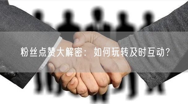 粉丝点赞大解密:如何玩转及时互动?