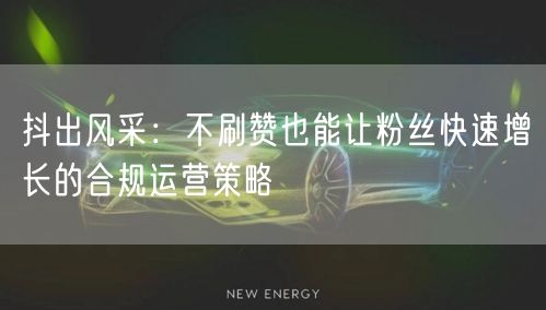 抖出风采：不刷赞也能让粉丝快速增长的合规运营策略