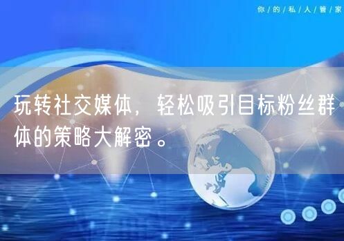 玩转社交媒体，轻松吸引目标粉丝群体的策略大解密。