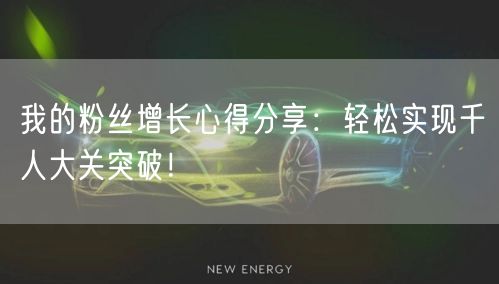 我的粉丝增长心得分享：轻松实现千人大关突破！