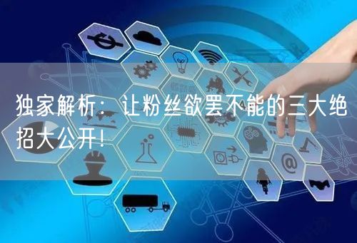 独家解析：让粉丝欲罢不能的三大绝招大公开！