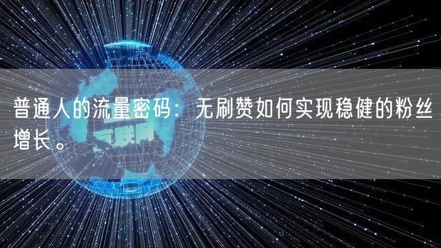 普通人的流量密码：无刷赞如何实现稳健的粉丝增长。
