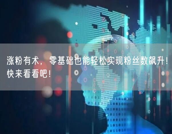 涨粉有术，零基础也能轻松实现粉丝数飙升！快来看看吧！