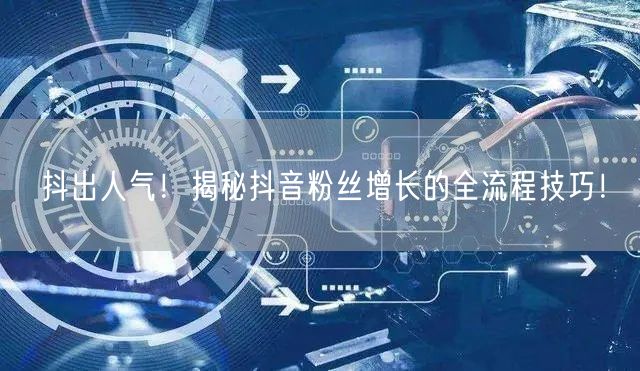 抖出人气！揭秘抖音粉丝增长的全流程技巧！