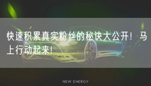 快速积累真实粉丝的秘诀大公开！马上行动起来!