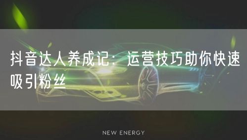 抖音达人养成记：运营技巧助你快速吸引粉丝