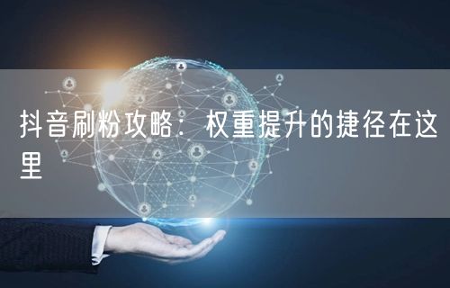 抖音刷粉攻略：权重提升的捷径在这里