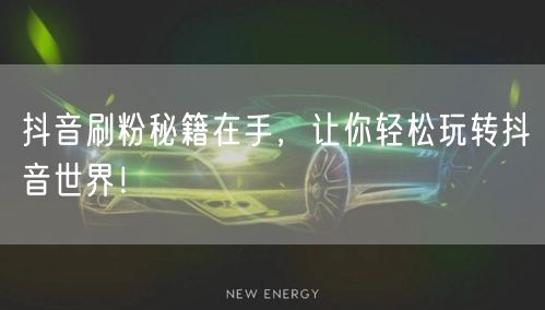 抖音刷粉秘籍在手，让你轻松玩转抖音世界！