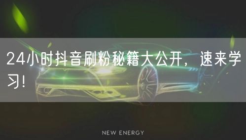 24小时抖音刷粉秘籍大公开，速来学习！