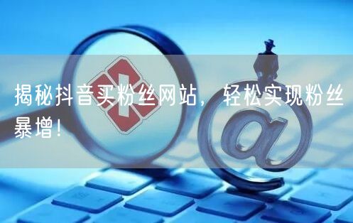 揭秘抖音买粉丝网站，轻松实现粉丝暴增！