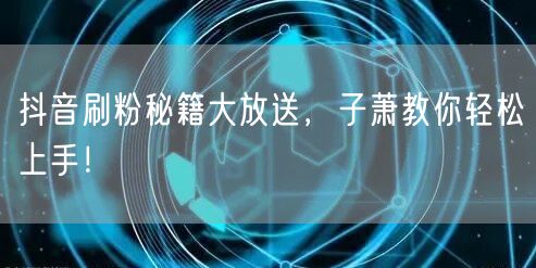 抖音刷粉秘籍大放送，子萧教你轻松上手！