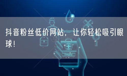 抖音粉丝低价网站,让你轻松吸引眼球!