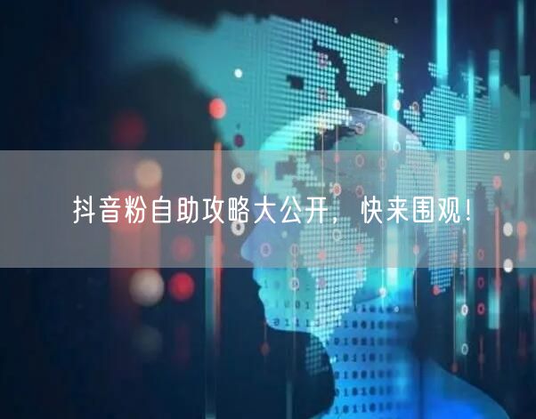 抖音粉自助攻略大公开，快来围观！
