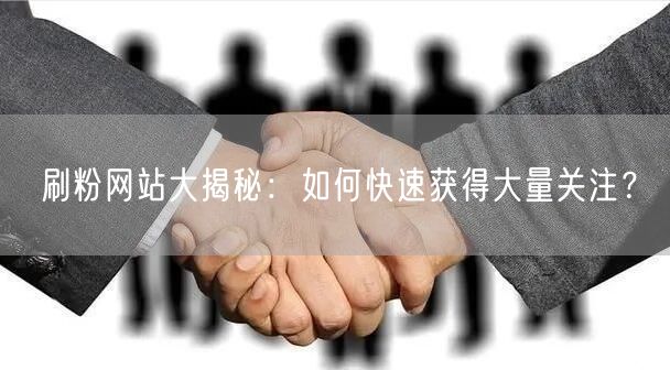 刷粉网站大揭秘：如何快速获得大量关注？