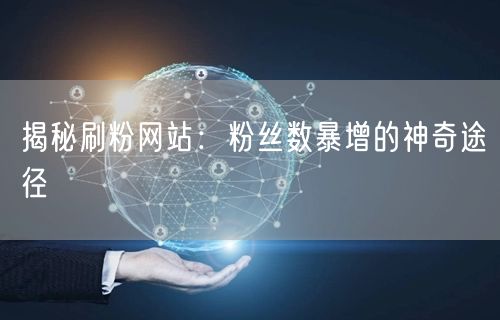 揭秘刷粉网站：粉丝数暴增的神奇途径