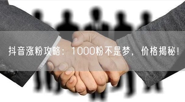 抖音涨粉攻略：1000粉不是梦，价格揭秘！