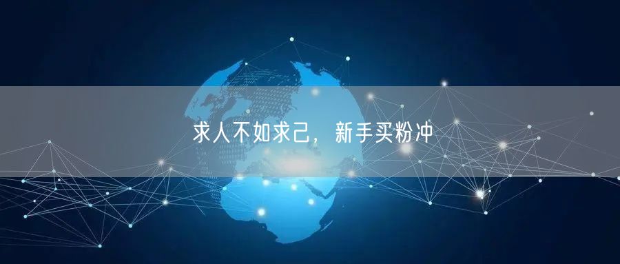 求人不如求己，新手买粉冲