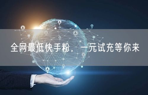 全网最低快手粉，一元试充等你来