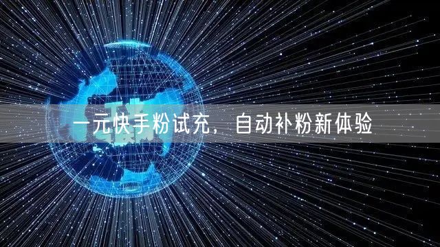 一元快手粉试充，自动补粉新体验