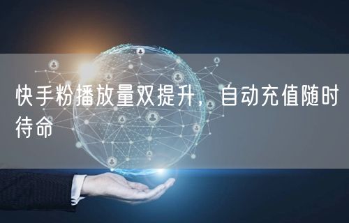快手粉播放量双提升，自动充值随时待命