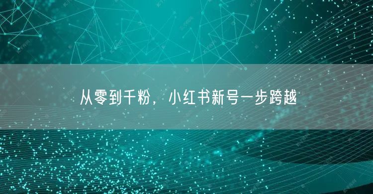 从零到千粉，小红书新号一步跨越