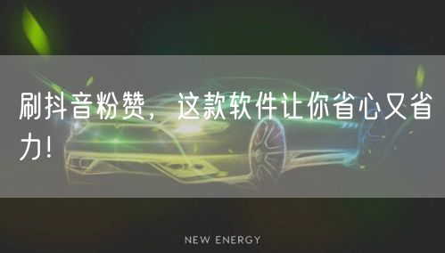 刷抖音粉赞，这款软件让你省心又省力！