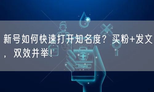 新号如何快速打开知名度？买粉+发文，双效并举！
