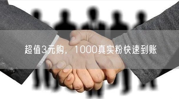 超值3元购，1000真实粉快速到账
