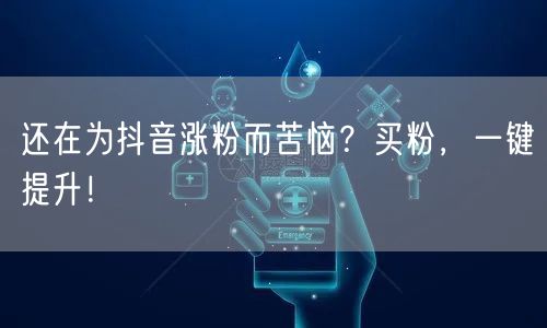 还在为抖音涨粉而苦恼？买粉，一键提升！