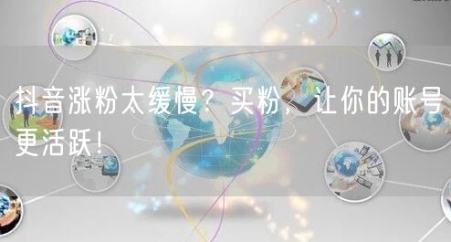 抖音涨粉太缓慢？买粉，让你的账号更活跃！