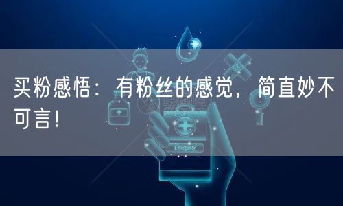 买粉感悟：有粉丝的感觉，简直妙不可言！