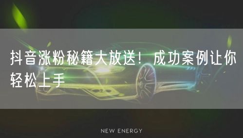 抖音涨粉秘籍大放送！成功案例让你轻松上手