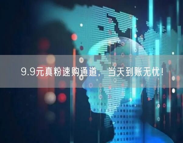 9.9元真粉速购通道，当天到账无忧！