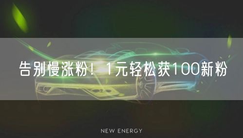 告别慢涨粉！1元轻松获100新粉