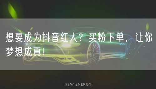 想要成为抖音红人？买粉下单，让你梦想成真！