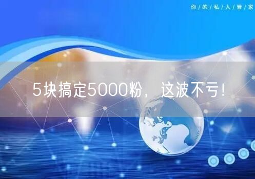 5块搞定5000粉，这波不亏！