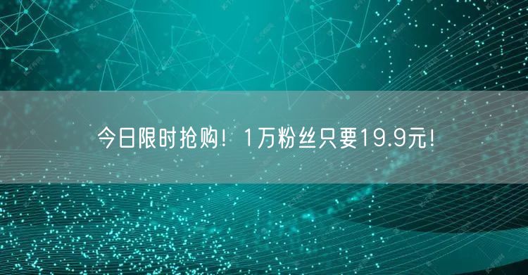 今日限时抢购！1万粉丝只要19.9元！