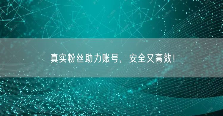 真实粉丝助力账号，安全又高效！