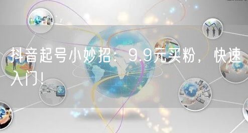 抖音起号小妙招：9.9元买粉，快速入门！