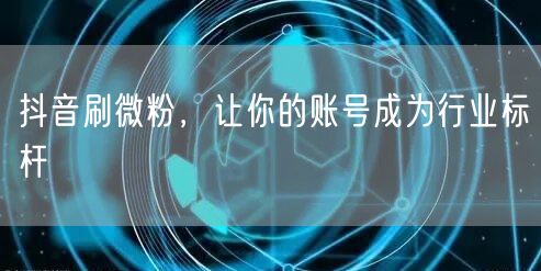 抖音刷微粉，让你的账号成为行业标杆