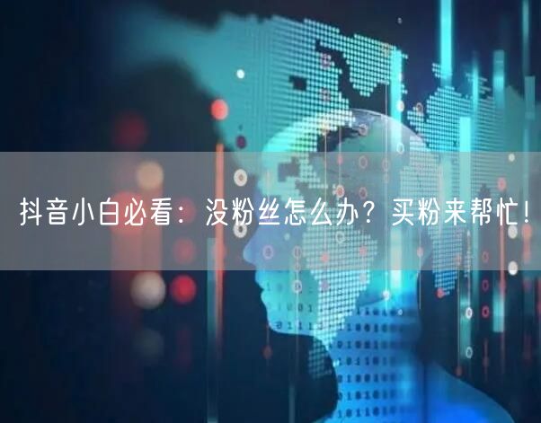 抖音小白必看：没粉丝怎么办？买粉来帮忙！
