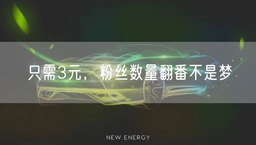 只需3元，粉丝数量翻番不是梦