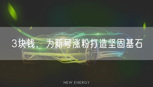 3块钱，为新号涨粉打造坚固基石