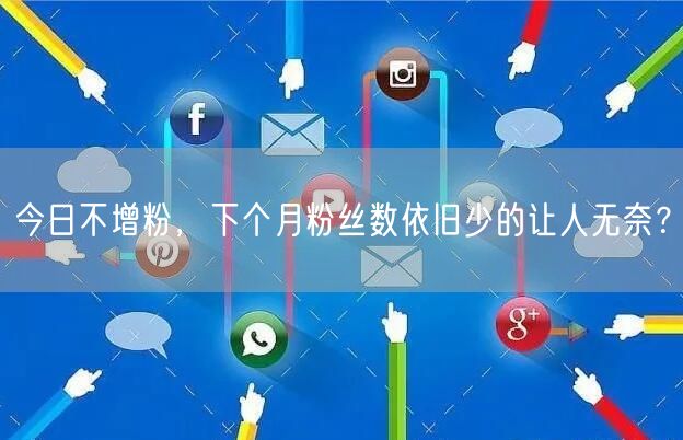 今日不增粉，下个月粉丝数依旧少的让人无奈？