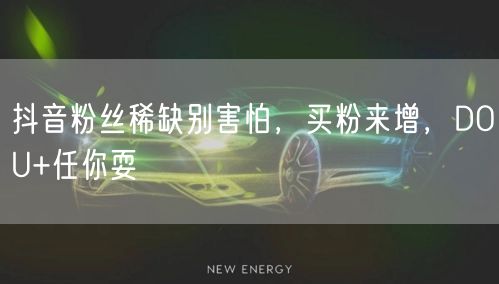 抖音粉丝稀缺别害怕，买粉来增，DOU+任你耍