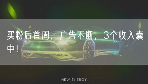 买粉后首周，广告不断，3个收入囊中！